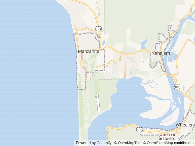 Map of Nehalem Bay State Park location at NEHALEM, OR, United States