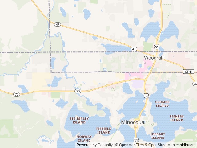 Map for 2020 Prime Time RV Tracer Breeze 26DBS near Minocqua, WI