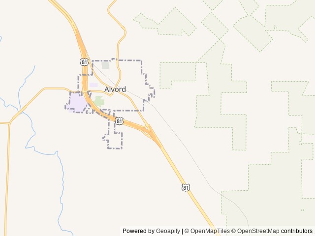 Map of A+ RV Park location at Sanger, TX, United States