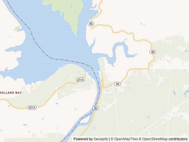 Map of Dam Site (Fort Gibson Lake) location at Fort Gibson, OK, United States