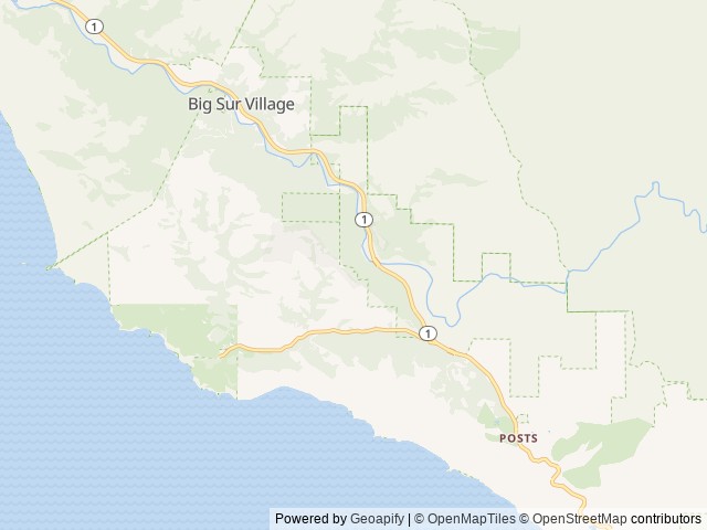 Map of Fernwood Resort location at Big Sur, CA, United States