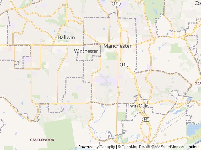 Map for HOTROD'S Toyhauler/Memory-Making Rental! near Ballwin, MO