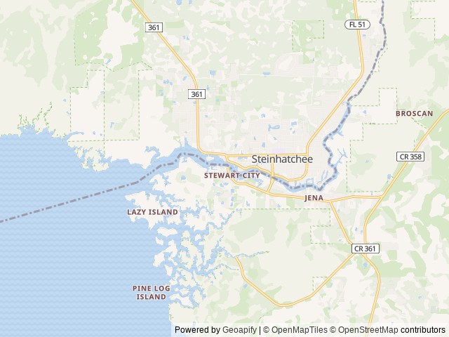Map of Steinhatchee RV Campground Resort location at Steinhatchee, FL, United States
