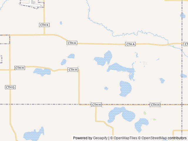 Map of Wilson Lake Campground and Resort location at Wild Rose, WI, United States