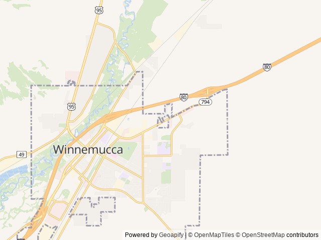 Map of Silver State RV Park location at Winnemucca, NV, United States