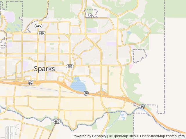 Map of Sparks Marina RV Park location at Sparks, NV, United States