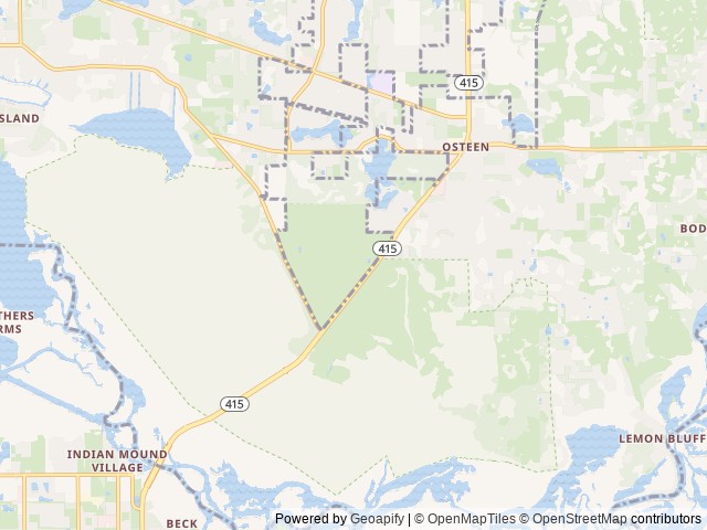 Map of Lake Monroe Conservation Area Site 2 Hike-In SJRWMD location at Osteen, FL, United States
