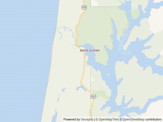 Map of Tahkenitch Landing location at Reedsport, OR, United States