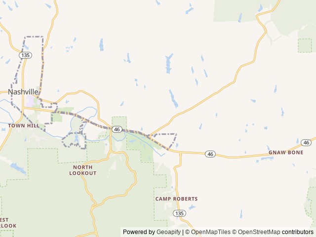 Map of Brown County KOA location at Nashville, IN, United States