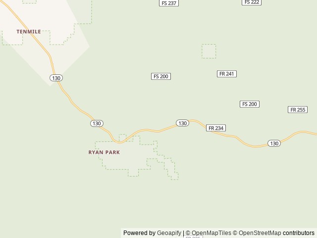 Map of Ryan Park location at Saratoga, WY, United States