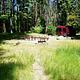 View of campsite at Elderberry Flat Campground.