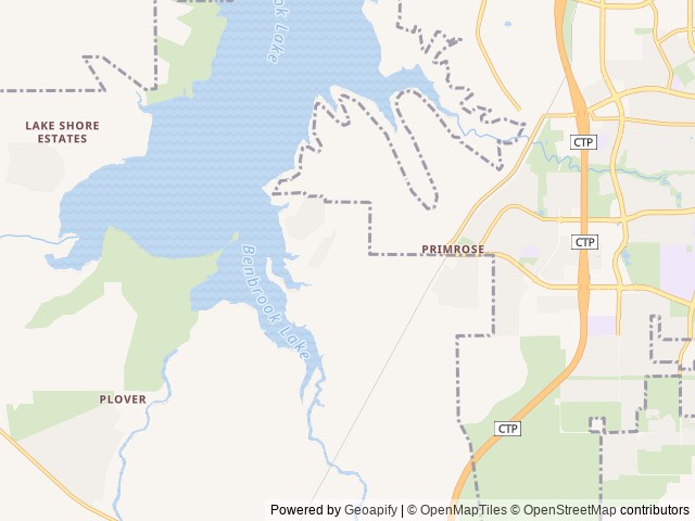 Map of Rocky Creek Park (Benbrook Lake) location at Crowley, TX, United States