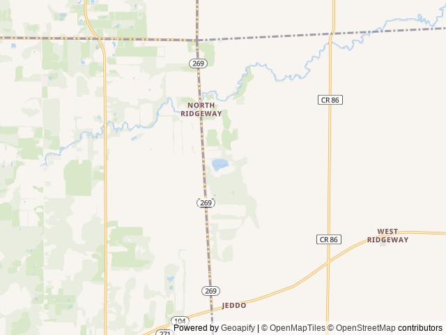 Map of Medina/Wildwood Lake KOA location at Medina, NY, United States