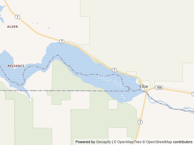 Map of Rocky Point Campground location at Eatonville, WA, United States