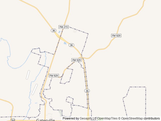 Map of The Hideaway RV Park location at West Whitney, TX, United States