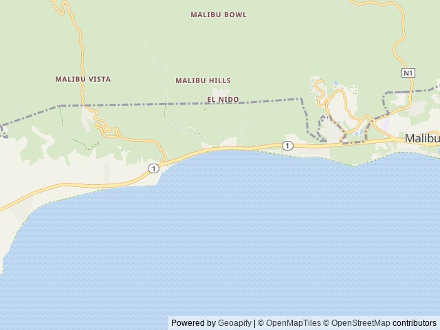 Map of Malibu Beach RV Park location at Malibu, CA, United States