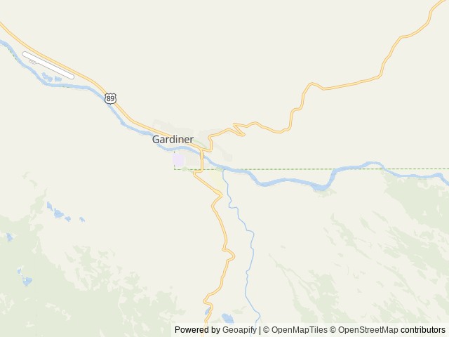 Map of Sun Outdoors Yellowstone North location at Gardiner, MT, United States