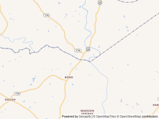 Map for 2025 Heartland Mallard Bunk House in Northeast GA near Royston, GA