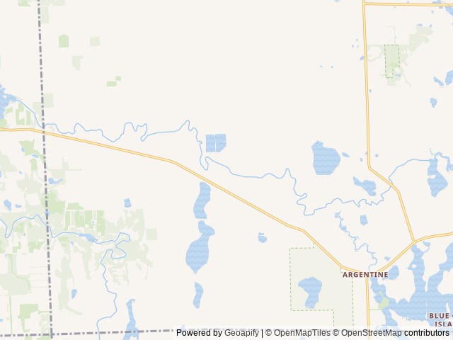 Map of Myers Lake location at Byron, MI, United States