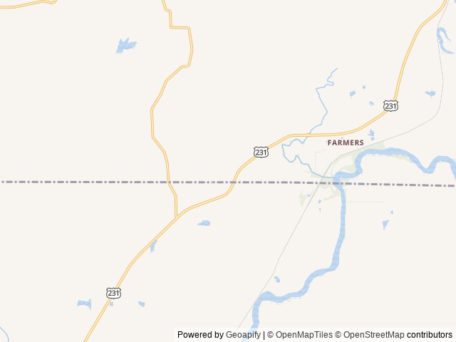 Map of Fallen Oak Campground and Vineyard location at Worthington, IN, United States