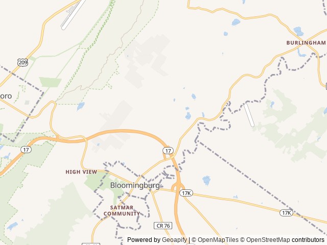 Map of Benchmark Hideaway Campground location at Bloomingburg, NY, United States