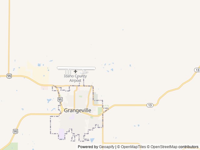 Map of Drifting Cowboy RV Park location at Grangeville, ID, United States