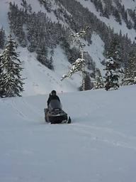 Snow machine access in the winter