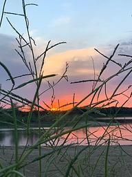 Sunset view from shoreline