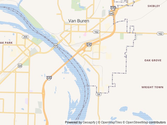 Map for Family Glamping All Set Up For You (Delivery ONLY) near Van Buren, OK