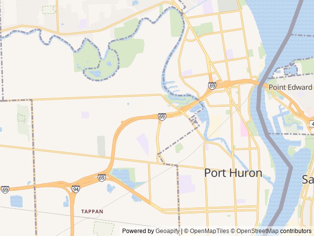 Map of Dancing Fire Glamping and RV Resort location at Port Huron, MI, United States