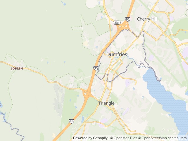 Map of Telegraph Picnic Pavilion location at Triangle, VA, United States