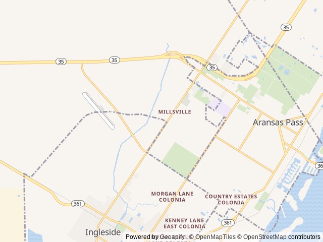 Map of The Boat House RV Park location at Aransas Pass, TX, United States