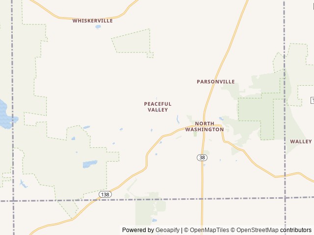 Map of Peaceful Valley Campground location at West Sunbury, PA, United States