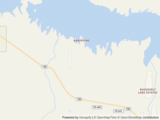 Map of Grapevine Group Campground location at Roosevelt, AZ, United States