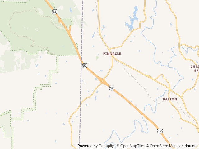 Map of Jomeokee Campground location at Pinnacle, NC, United States