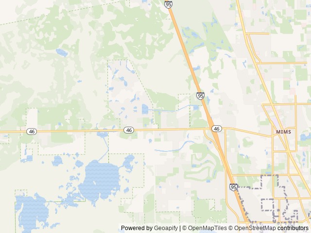 Map of Buck Lake Conservation Area Hike-In SJRWMD location at Mims, FL, United States