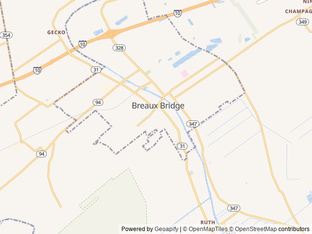Map of St. Martin Parish Tourism Commission location at Breaux Bridge, LA, United States