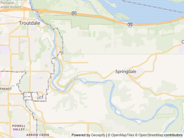 Map of Dabney State Recreation Area location at Corbett, OR, United States
