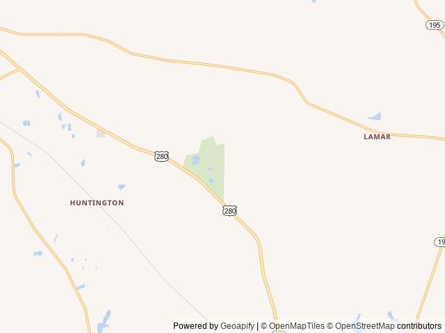 Map of Americus KOA Journey location at Americus, GA, United States