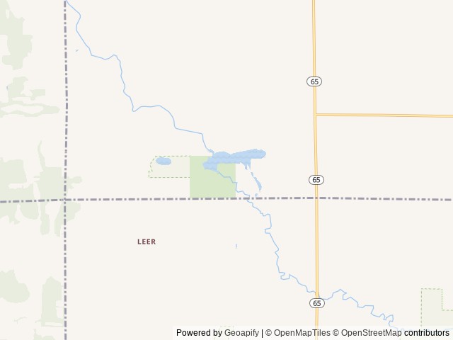 Map of Sunken Lake Park location at Posen, MI, United States