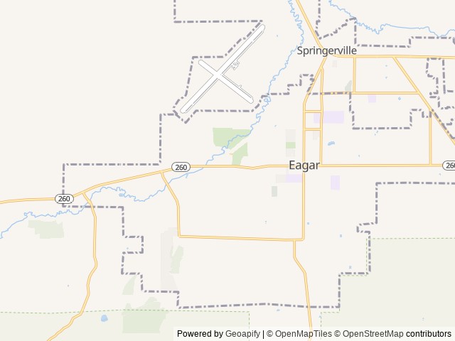 Map of Blue Sage Farm RV Park location at Eagar, AZ, United States