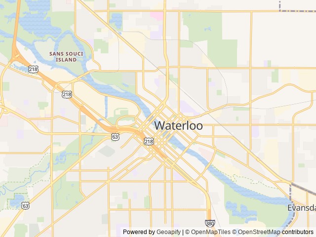 Map for 2024 Forest River RV Cherokee Grey Wolf 29QB near Waterloo, IA
