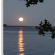 Night/moonlight reflection on Castle Rock Lake framed by tree branches — atmospheric shot of the resort’s waterfront at dusk (used on the site to illustrate the lakefront scenery).