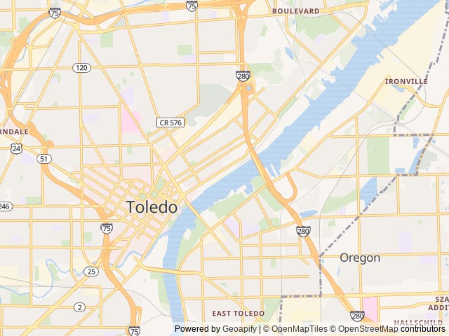 Map of Glass City Marina location at Toledo, OH, United States
