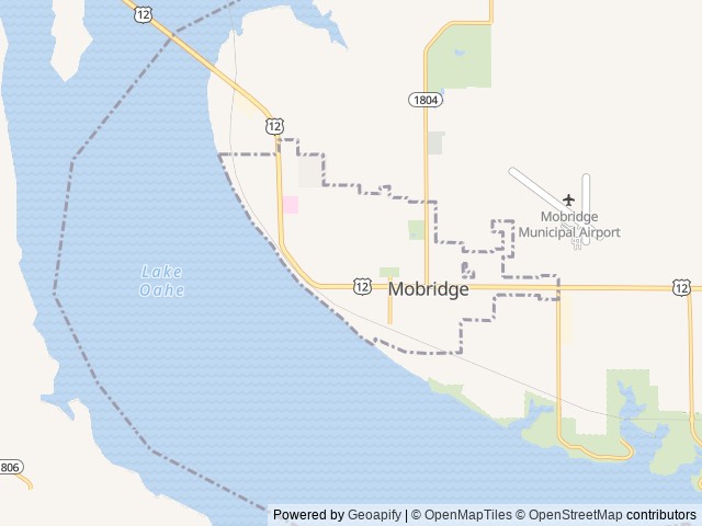 Map of Country Cabins & RV Park location at Mobridge, SD, United States