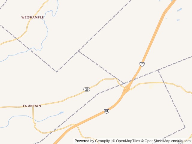 Map of Camp A While location at Hegins, PA, United States
