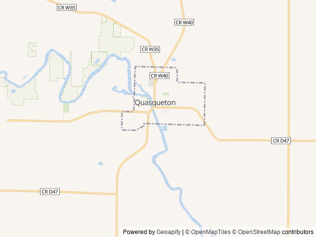 Map of Veteran's Memorial Park and Campground location at Quasqueton, IA, United States