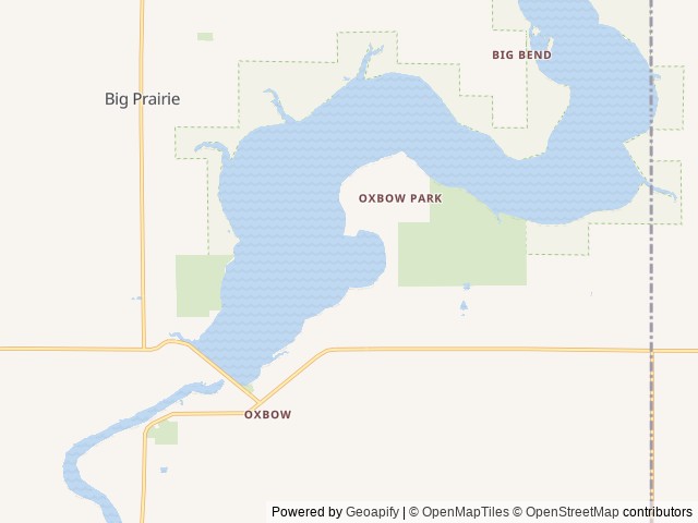 Map of Oxbow Park location at Newaygo, MI, United States