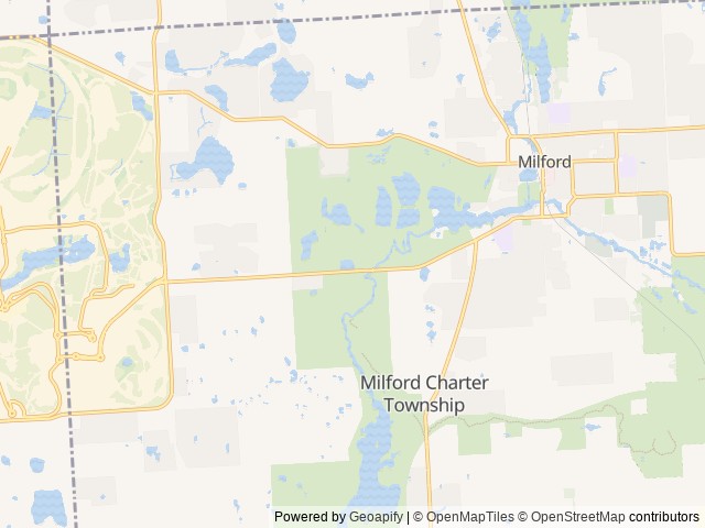 Map of Camp Dearborn location at Milford, MI, United States
