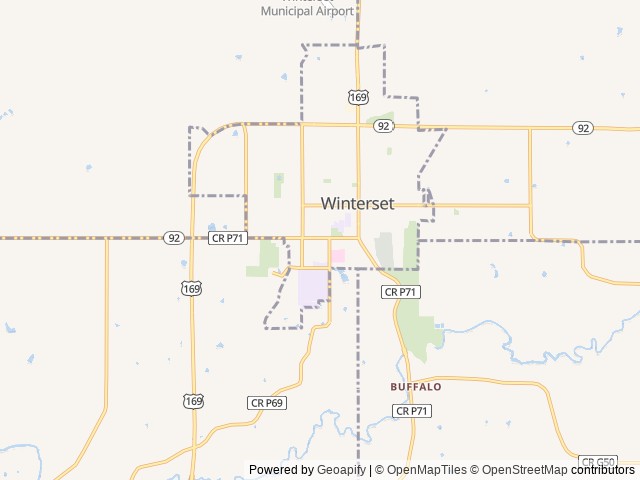 Map for Etchers Bunkhouse near Winterset, IA